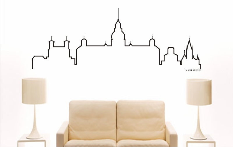 WANDTATTOO e807 Skyline Stadt - Karlsruhe (Deutschland) Design 4