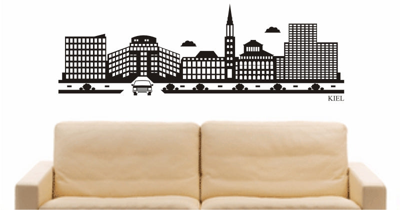 WANDTATTOO e811 Skyline Stadt - Kiel (Deutschland) Design 2