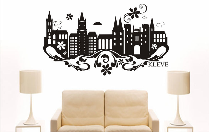 WANDTATTOO e812 Skyline Stadt - Kleve (Deutschland) Design 3