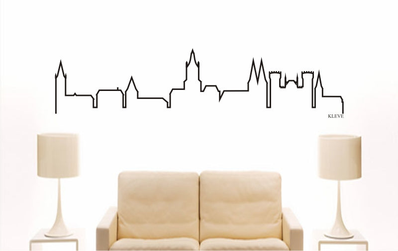 WANDTATTOO e812 Skyline Stadt - Kleve (Deutschland) Design 4