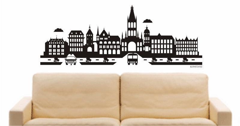 WANDTATTOO e815 Skyline Stadt - Konstanz (Deutschland) Design 2