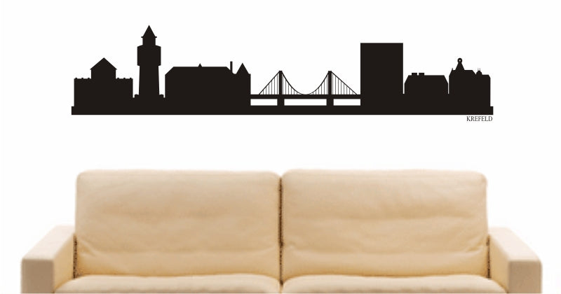 WANDTATTOO e816 Skyline Stadt - Krefeld (Deutschland) Design 1