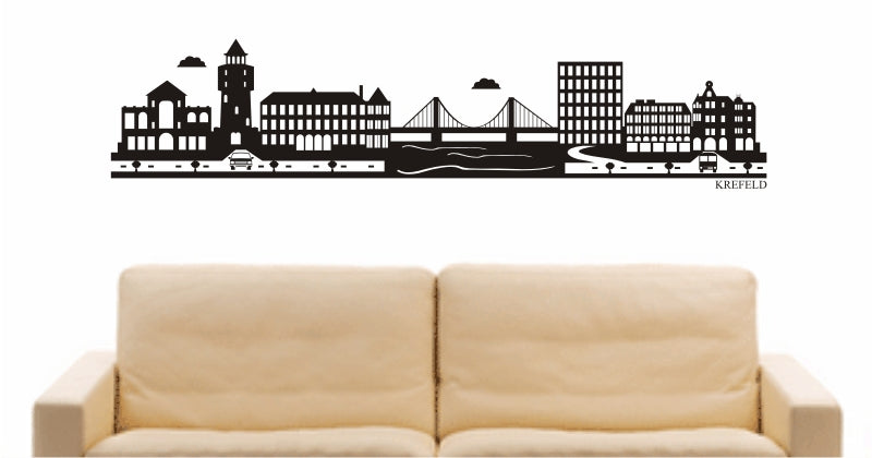 WANDTATTOO e816 Skyline Stadt - Krefeld (Deutschland) Design 2