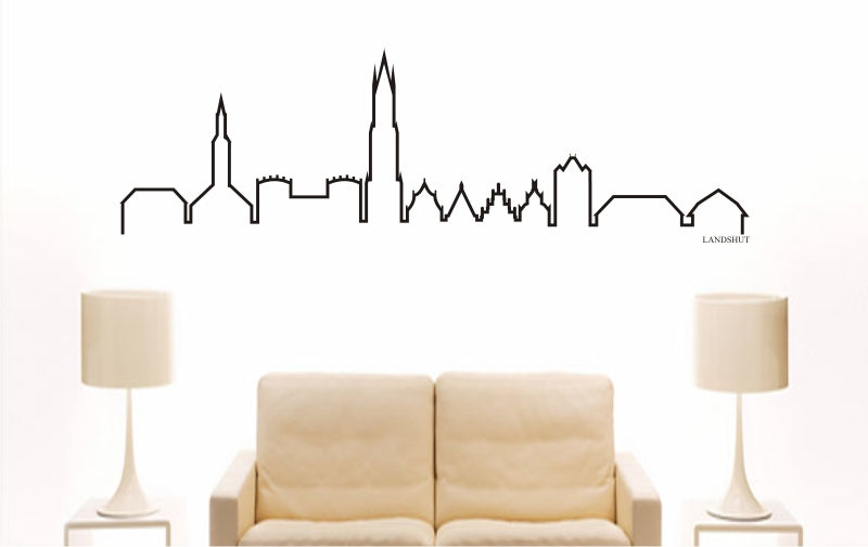 WANDTATTOO e817 Skyline Stadt - Landshut (Deutschland) Design 4