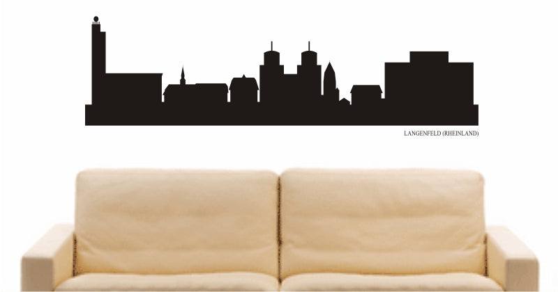 WANDTATTOO e818 Skyline Stadt - Langenfeld (Deutschland) Design 1