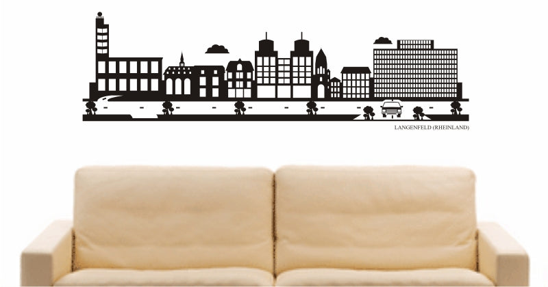 WANDTATTOO e818 Skyline Stadt - Langenfeld (Deutschland) Design 2