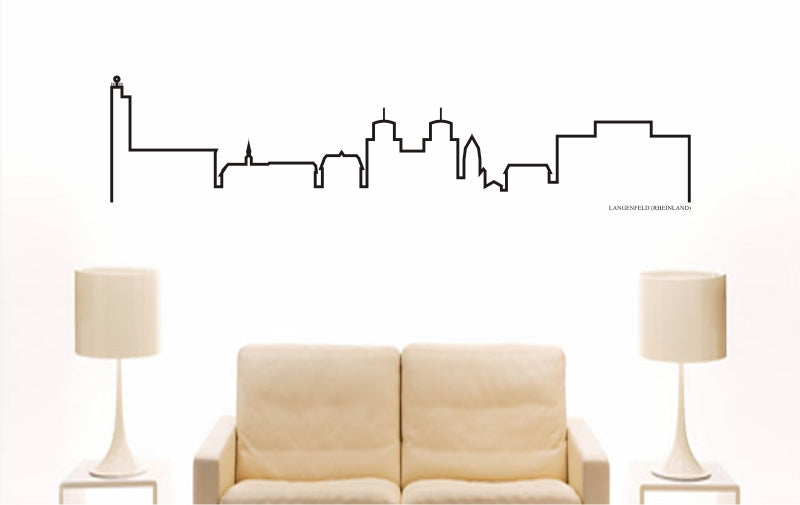 WANDTATTOO e818 Skyline Stadt - Langenfeld (Deutschland) Design 4
