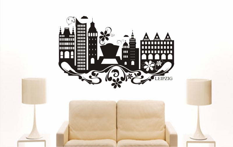 WANDTATTOO e820 Skyline Stadt - Leipzig (Deutschland) Design 3