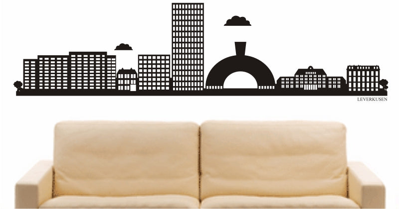WANDTATTOO e821 Skyline Stadt - Leverkusen (Deutschland) Design 2