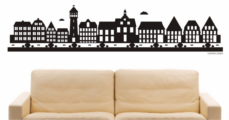 WANDTATTOO e822 Skyline Stadt - Lingen (Deutschland) Design 2