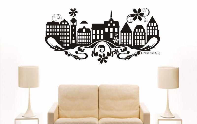 WANDTATTOO e822 Skyline Stadt - Lingen (Deutschland) Design 3