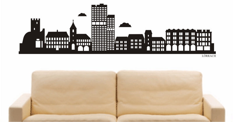 WANDTATTOO e824 Skyline Stadt - Lörrach (Deutschland) Design 2