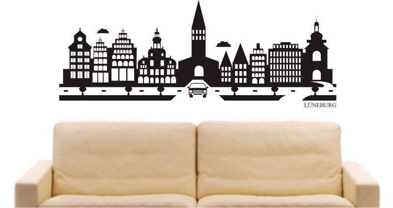 WANDTATTOO e829 Skyline Stadt - Lüneburg (Deutschland) Design 2