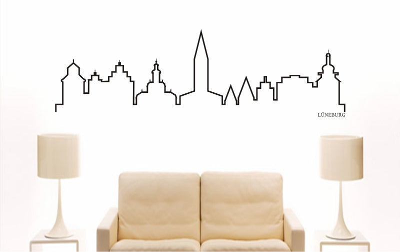 WANDTATTOO e829 Skyline Stadt - Lüneburg (Deutschland) Design 4