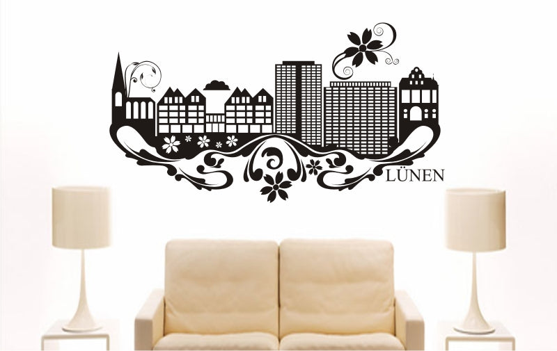 WANDTATTOO e830 Skyline Stadt - Peine (Deutschland) Design 3