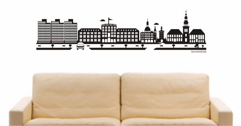 WANDTATTOO e833 Skyline Stadt - Mannheim (Deutschland) Design 2
