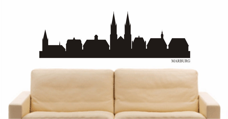 WANDTATTOO e834 Skyline Stadt - Marburg (Deutschland) Design 2