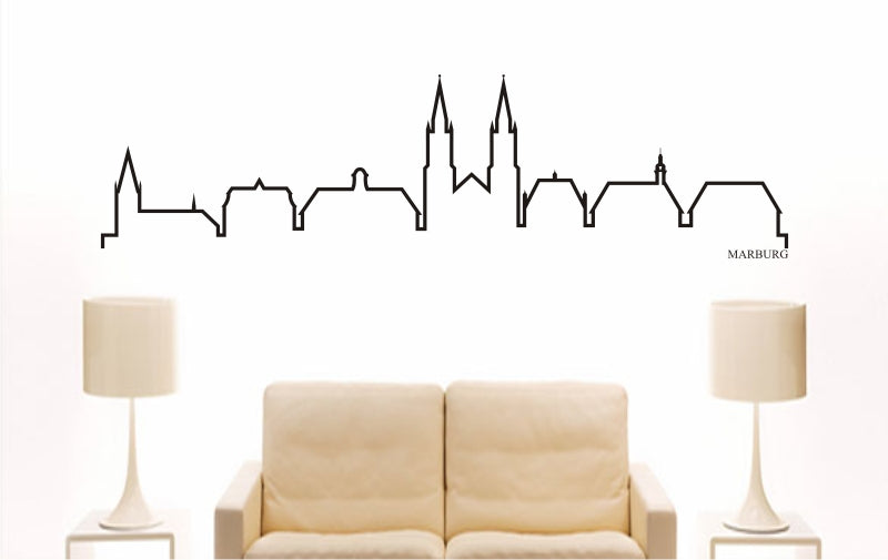 WANDTATTOO e834 Skyline Stadt - Marburg (Deutschland) Design 4