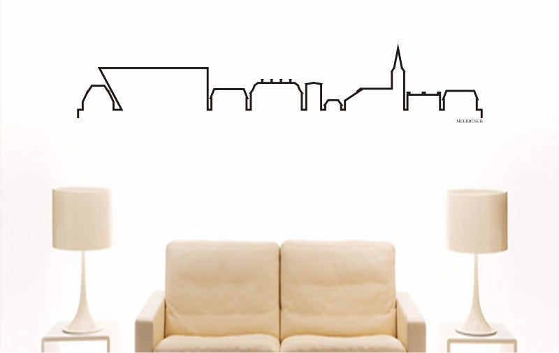 WANDTATTOO e836 Skyline Stadt - Meerbusch (Deutschland) Design 4