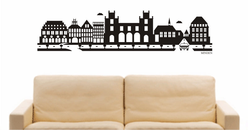 WANDTATTOO e838 Skyline Stadt - Minden (Deutschland) Design 2