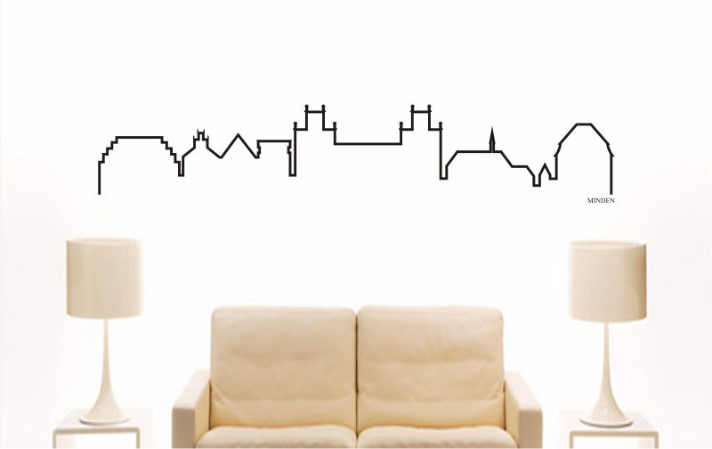WANDTATTOO e838 Skyline Stadt - Minden (Deutschland) Design 4