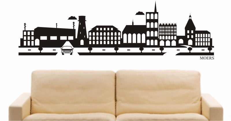 WANDTATTOO e839 Skyline Stadt - Moers (Deutschland) Design 2