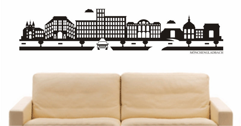 WANDTATTOO e840 Skyline Stadt - Mönchengladbach (Deutschland) Design 2