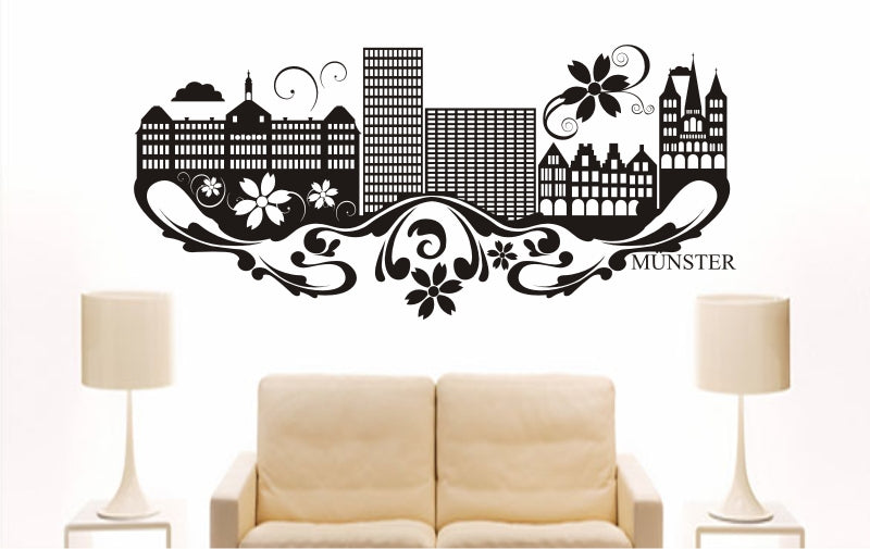 WANDTATTOO e843 Skyline Stadt - Münster (Deutschland) Design 3