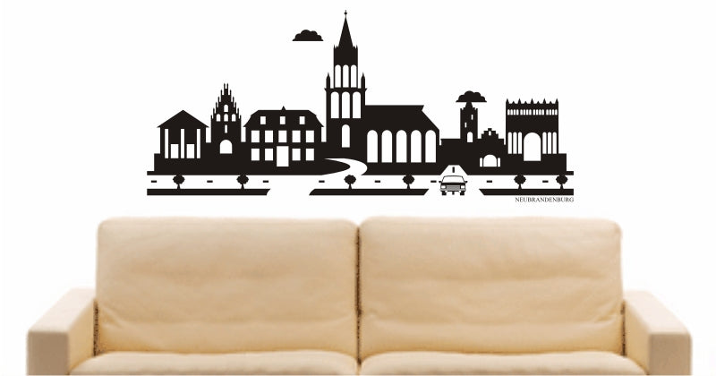 WANDTATTOO e844 Skyline Stadt - Neubrandenburg (Deutschland) Design 2