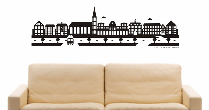 WANDTATTOO e847 Skyline Stadt - Neustadt an der Weinstraße (Deutschland) Design 2