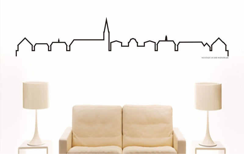 WANDTATTOO e847 Skyline Stadt - Neustadt an der Weinstraße (Deutschland) Design 4