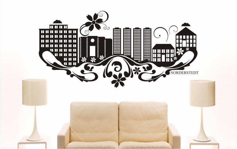 WANDTATTOO e850 Skyline Stadt - Norderstedt (Deutschland) Design 3