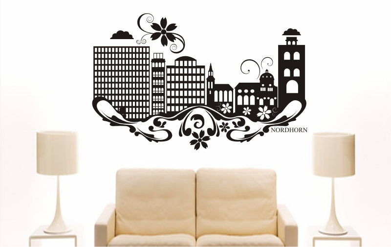 WANDTATTOO e851 Skyline Stadt - Nordhorn (Deutschland) Design 3