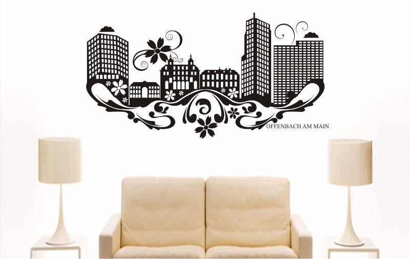 WANDTATTOO e854 Skyline Stadt - Offenbach am Main (Deutschland) Design 3