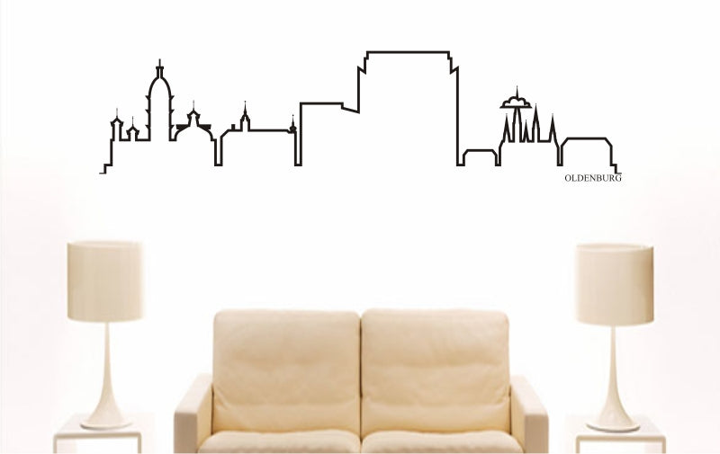 WANDTATTOO e856 Skyline Stadt - Oldenburg (Deutschland) Design 4