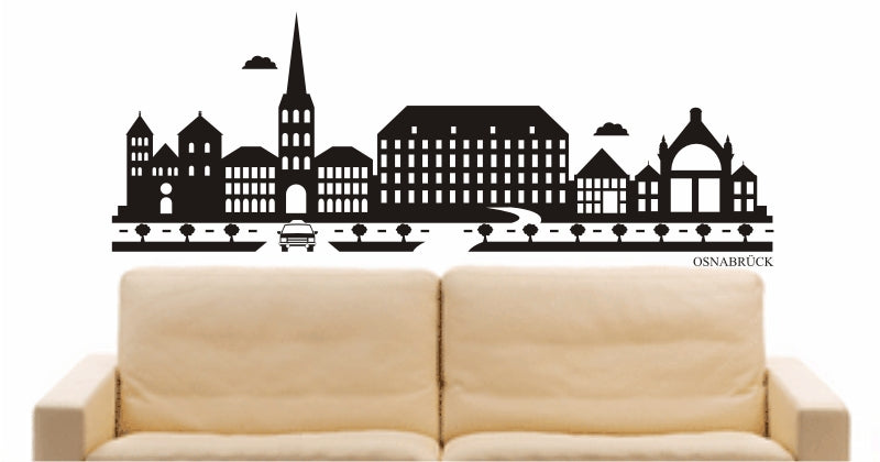WANDTATTOO e857 Skyline Stadt - Osnabrück (Deutschland) Design 2