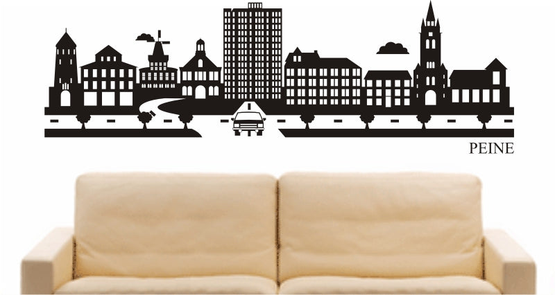 WANDTATTOO e860 Skyline Stadt - Peine (Deutschland) Design 2