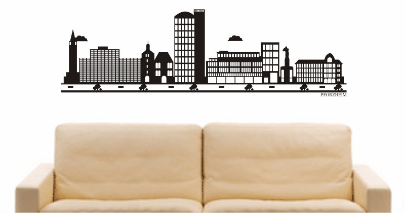 WANDTATTOO e861 Skyline Stadt - Pforzheim (Deutschland) Design 2