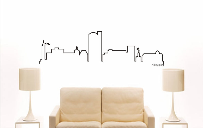 WANDTATTOO e861 Skyline Stadt - Pforzheim (Deutschland) Design 4