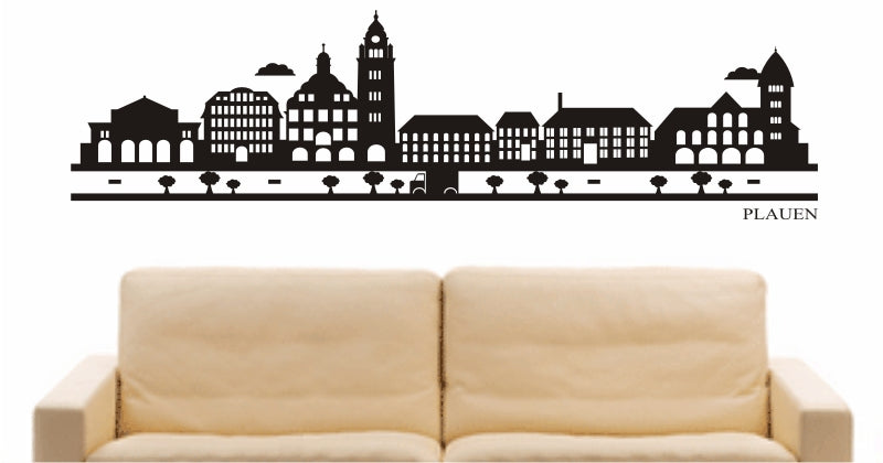 WANDTATTOO e862 Skyline Stadt - Plauen (Deutschland) Design 2