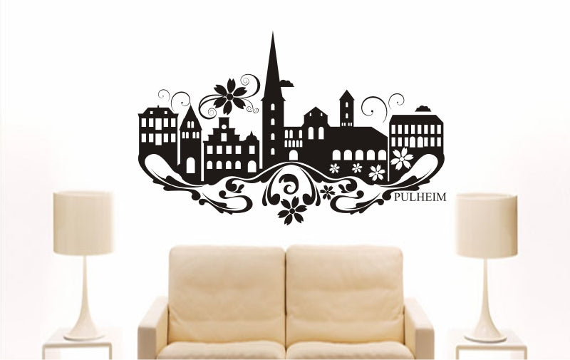 WANDTATTOO e864 Skyline Stadt - Pulheim (Deutschland) Design 3