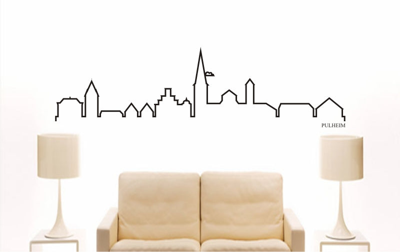 WANDTATTOO e864 Skyline Stadt - Pulheim (Deutschland) Design 4