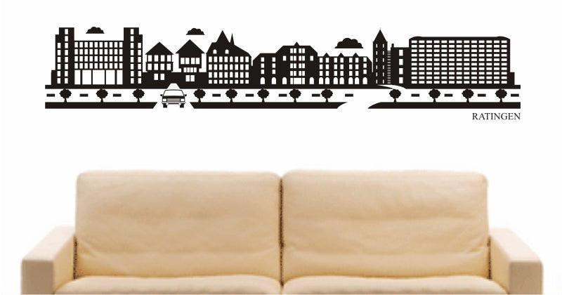 WANDTATTOO e865 Skyline Stadt - Ratingen (Deutschland) Design 2
