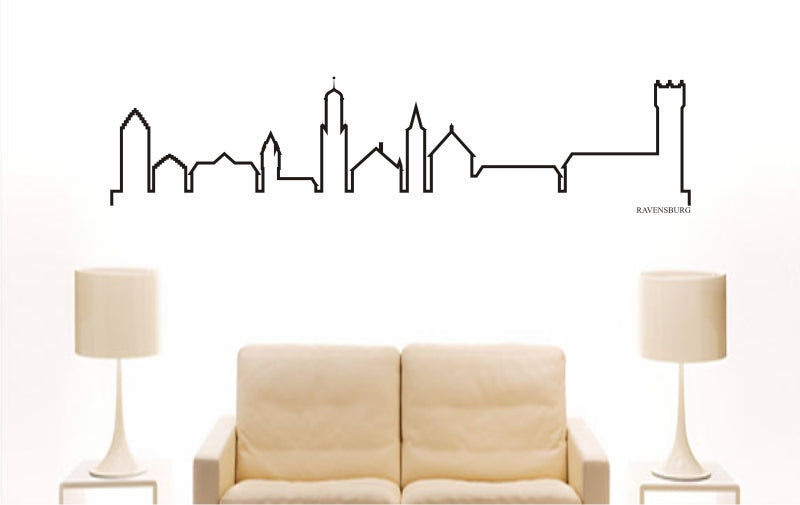 WANDTATTOO e866 Skyline Stadt - Ravensburg (Deutschland) Design 4