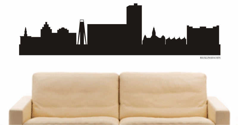 WANDTATTOO e867 Skyline Stadt - Recklinghausen (Deutschland) Design 1