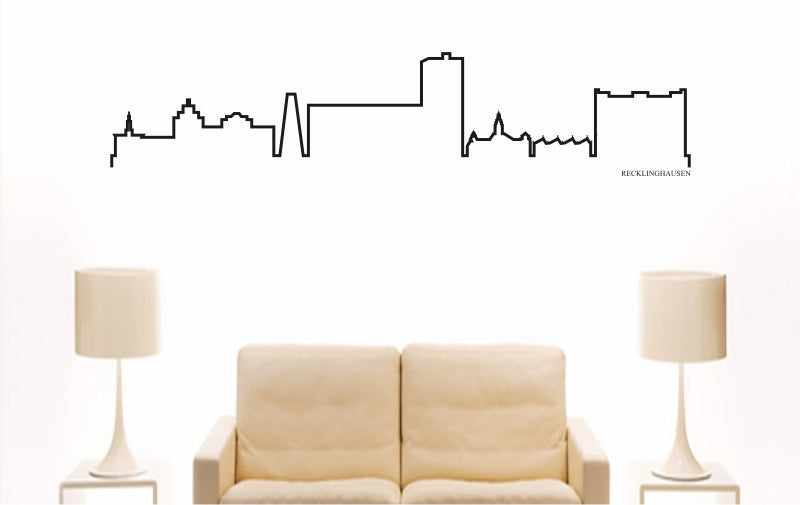WANDTATTOO e867 Skyline Stadt - Recklinghausen (Deutschland) Design 4