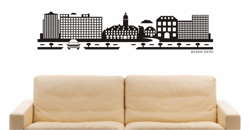 WANDTATTOO e869 Skyline Stadt - Remscheid (Deutschland) Design 2