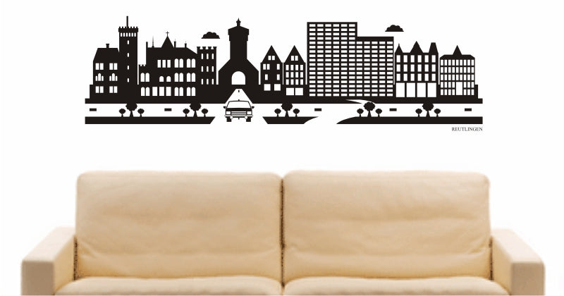 WANDTATTOO e870 Skyline Stadt - Reutlingen (Deutschland) Design 2