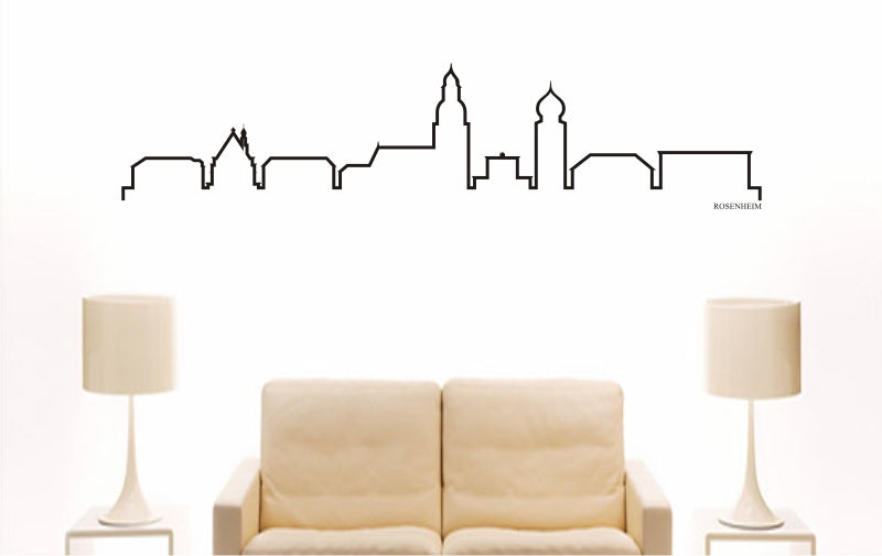 WANDTATTOO e872 Skyline Stadt - Rosenheim (Deutschland) Design 4
