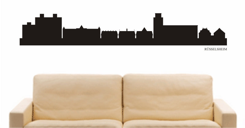 WANDTATTOO e874 Skyline Stadt - Rüsselsheim (Deutschland) Design 1